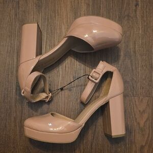 NWT Sun + Stone Blush Ankle Strap Block Heel Women's Shoes